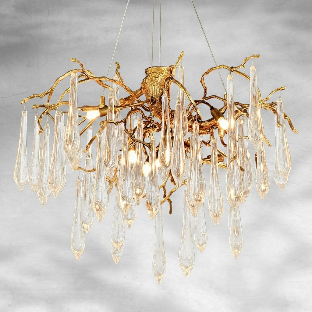 Luster Gaze Veridian Bloom Crystal Chandelier - Background Shot