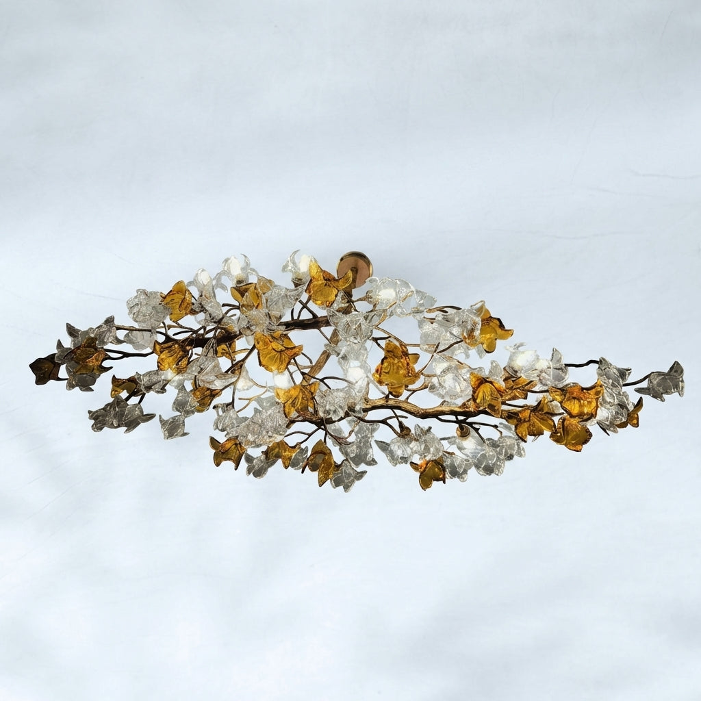 Luster Gaze Veridian Bloom Brass Branch Chandelier - Background Shot