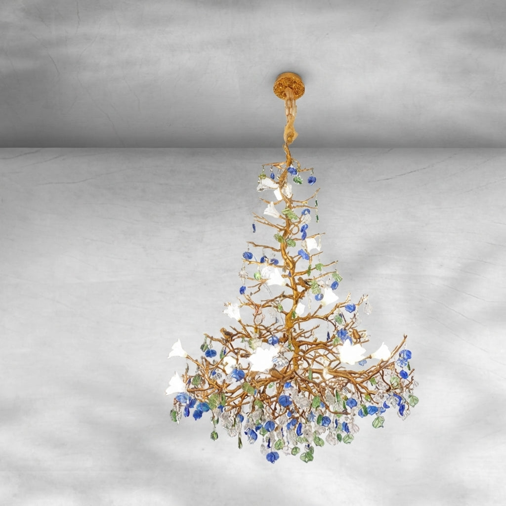 Luster Gaze Verdant Canopy Colored Glaze Chandelier - Background Shot