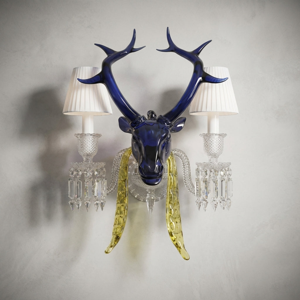 Luster Gaze Traditional Colorful Candle Branch Blue Deer Crystal Chandelier for Living Room/Dining Room - Studio Shot