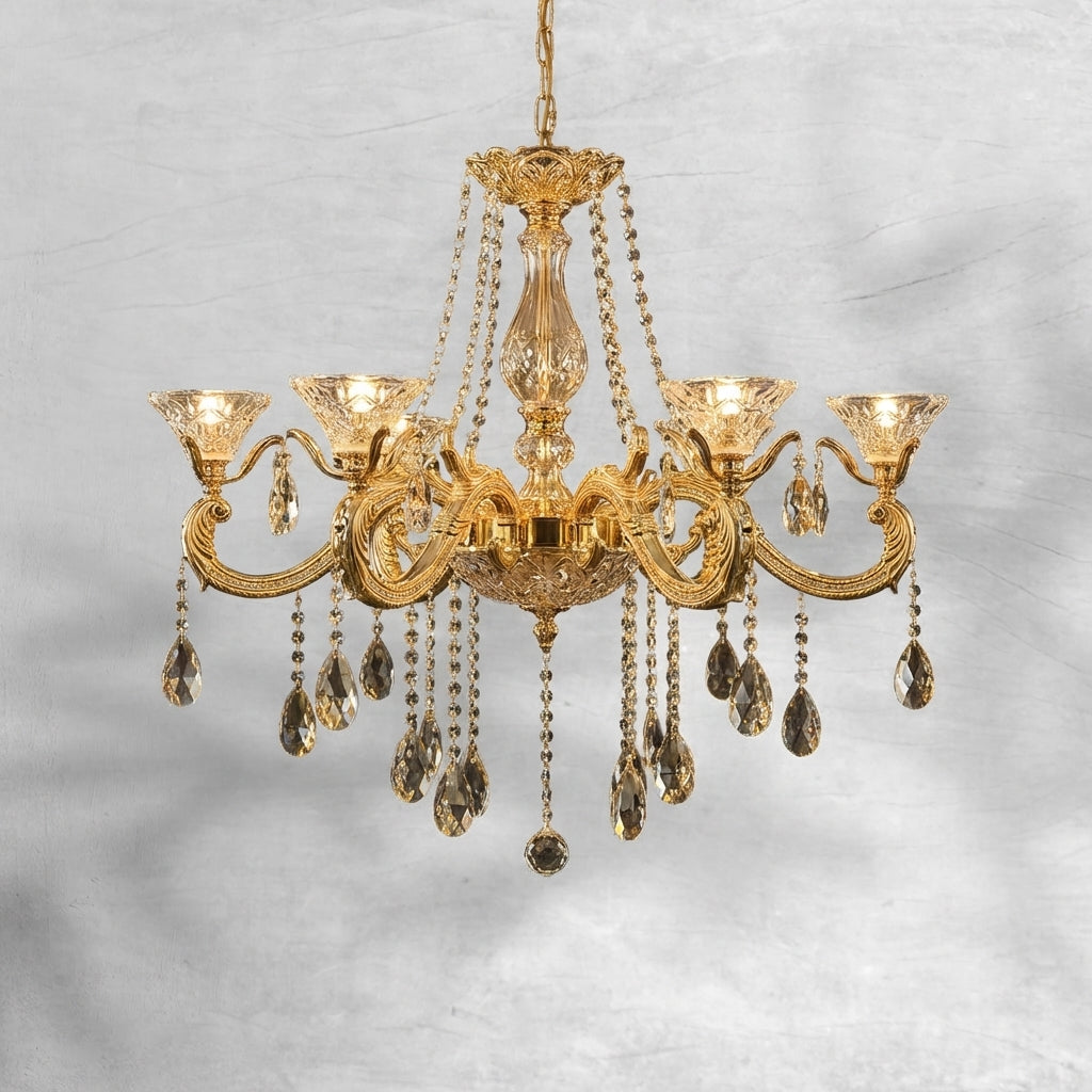 Luster Gaze Regal Grandeur K9 Crystal Chandelier - Background Shot