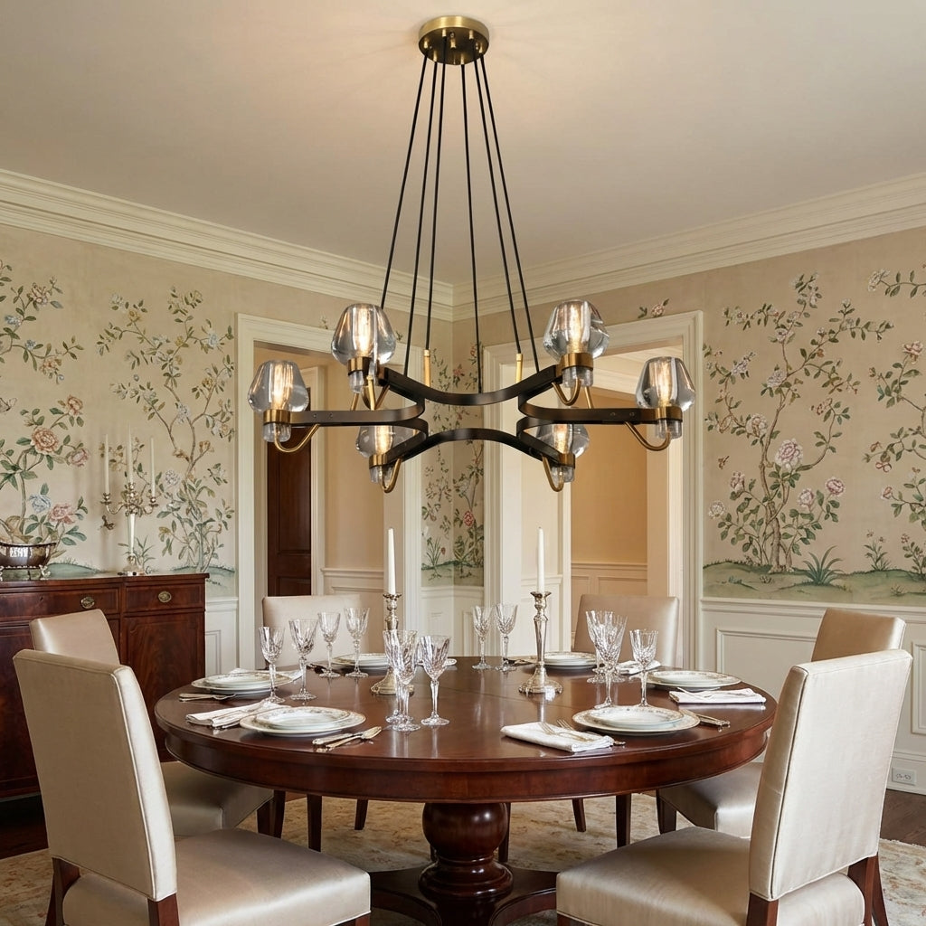 Luster Gaze Post-modern Light Full Brass Chandelier for Living Room/Bedroom - formal American dining room