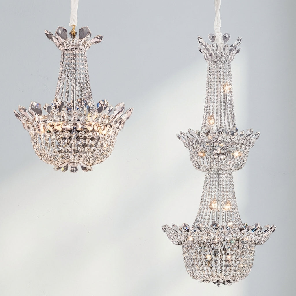 Luster Gaze Luxury Empire Branch Crystal Chandelier Pendant Light for Entryway and Foyer - Studio Shot