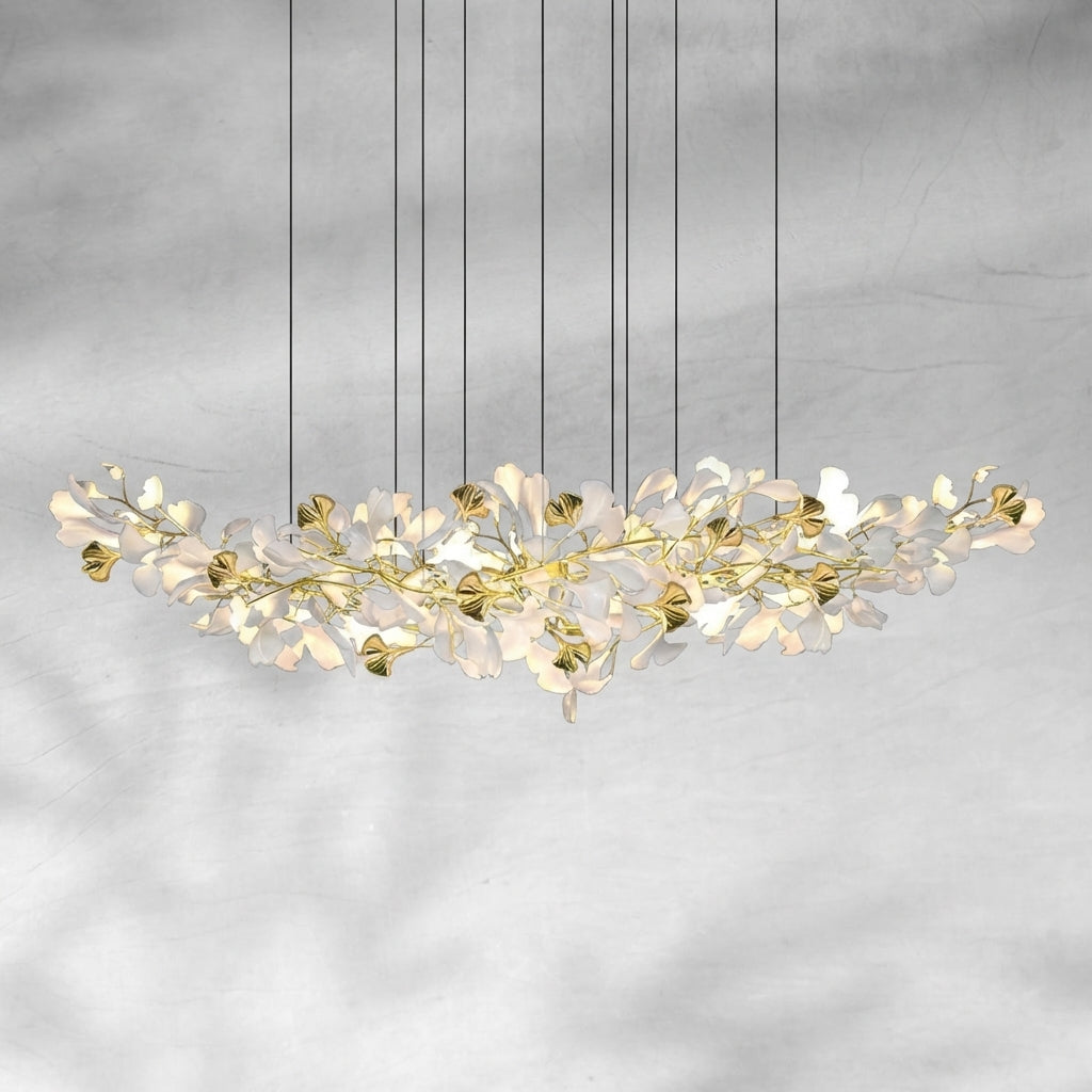 Luster Gaze Ginkgo Canopy Porcelain Chandelier - Background Shot