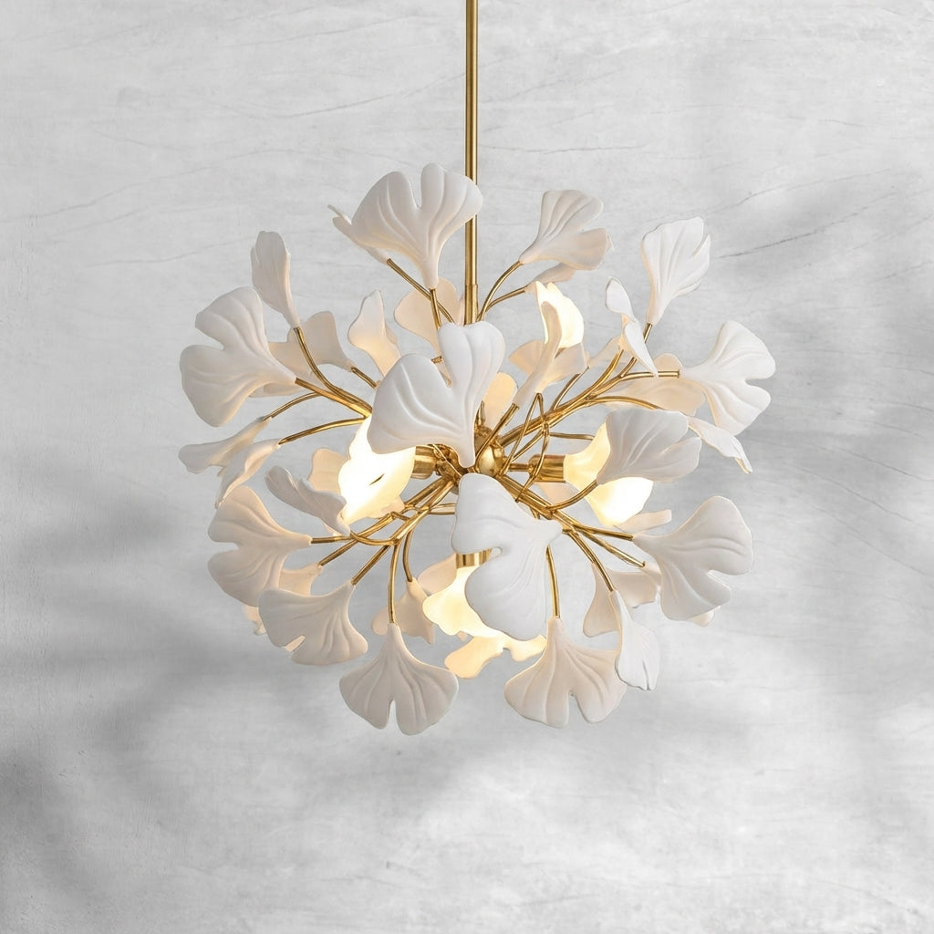 Luster Gaze Ginkgo Canopy Porcelain Chandelier - Background Shot