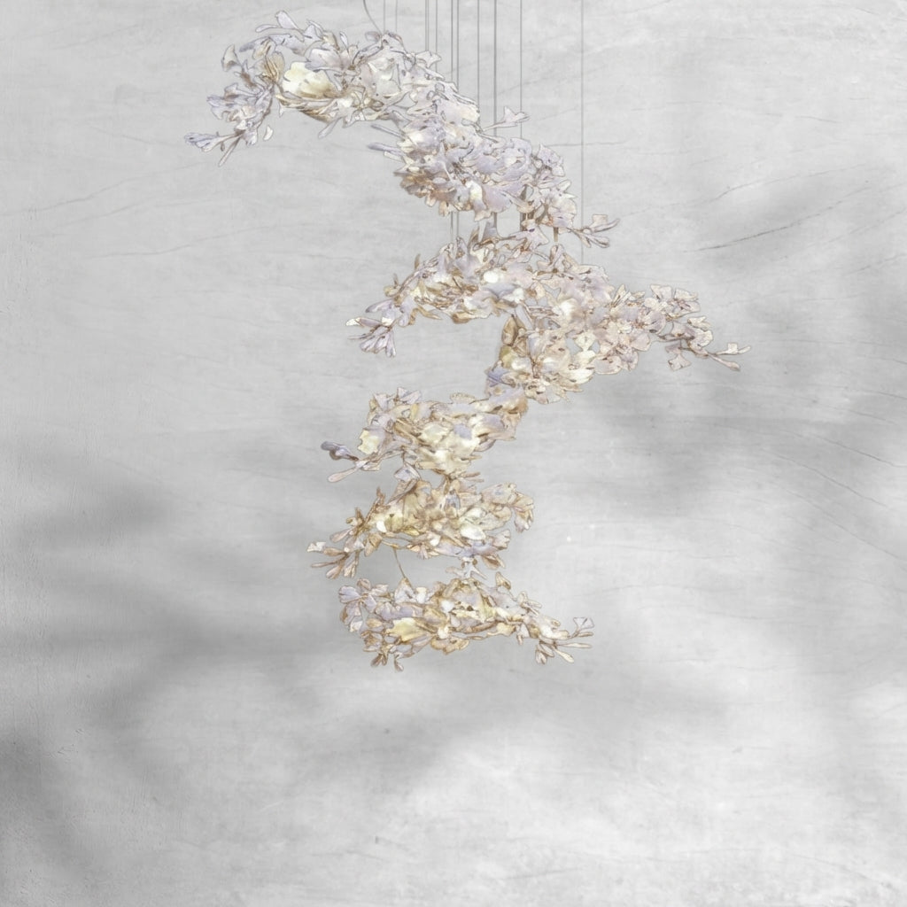 Luster Gaze Ginkgo Canopy Porcelain Chandelier - Background Shot