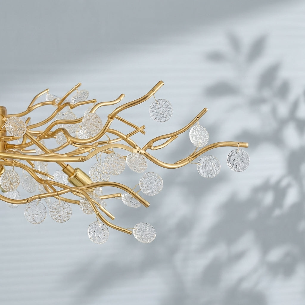 Luster Gaze Luxury Branches Crystal Frosted Glass Chandelier Set for Living and Dining Room - Studio Shot