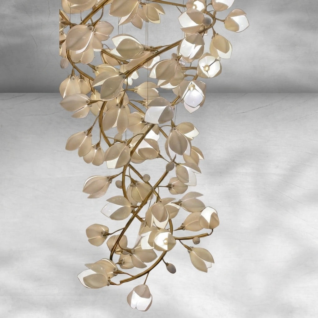 Luster Gaze Magnolia Bloom Spiral Grand Chandelier - Background Shot