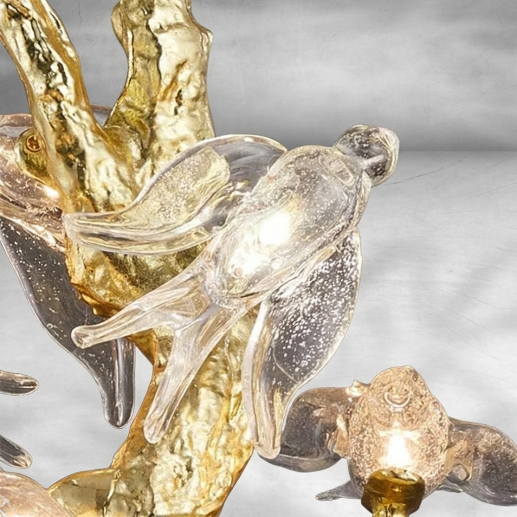 Luster Gaze Swallow Glass Long Tree Branch Chandelier - Background Shot