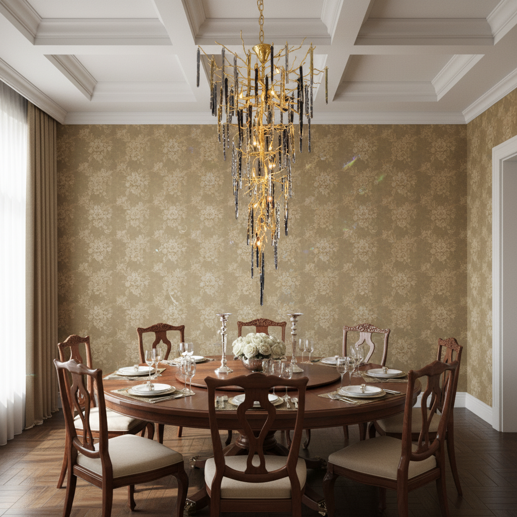 Luster Gaze Dora Colorful Crystal Staircase Chandelier - formal American dining room