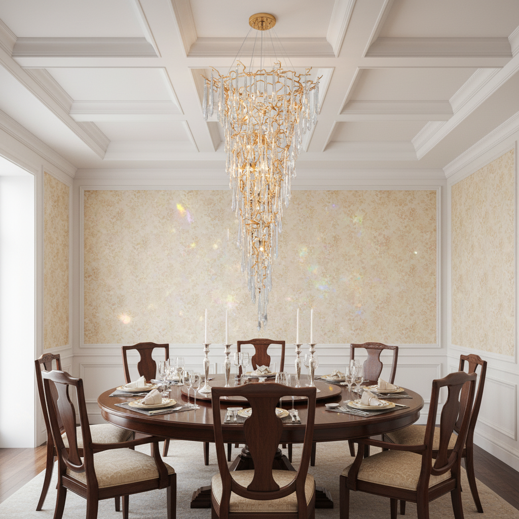Luster Gaze Grand Canopy Crystal Branch Chandelier - formal American dining room