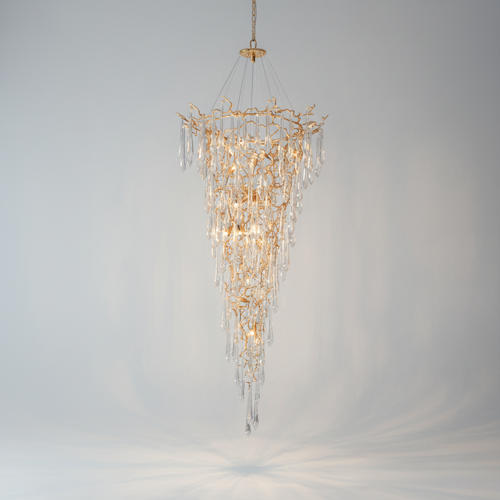 Luster Gaze Cecily Crystal Branch Chandelier H 94.49" - Studio Shot