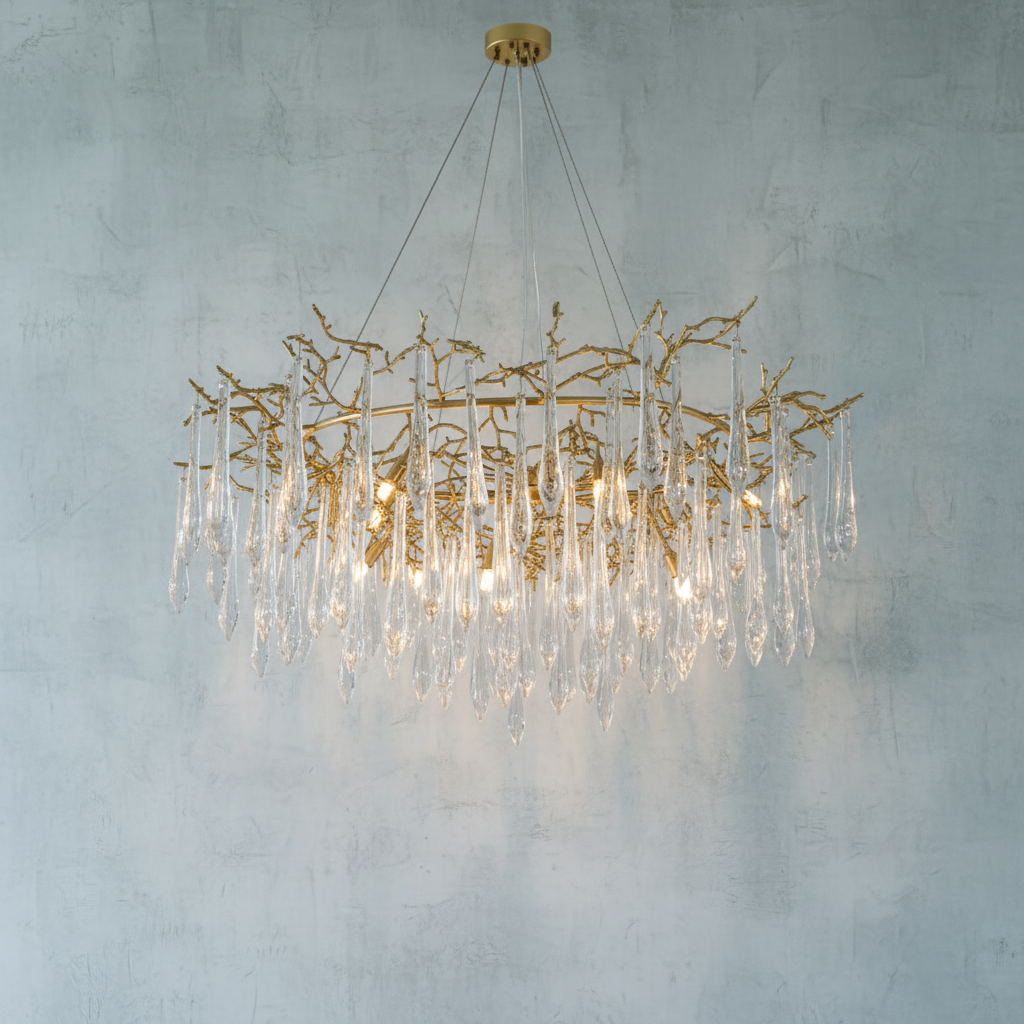 Luster Gaze Veridian Bloom Round Branch Chandelier - Background Shot