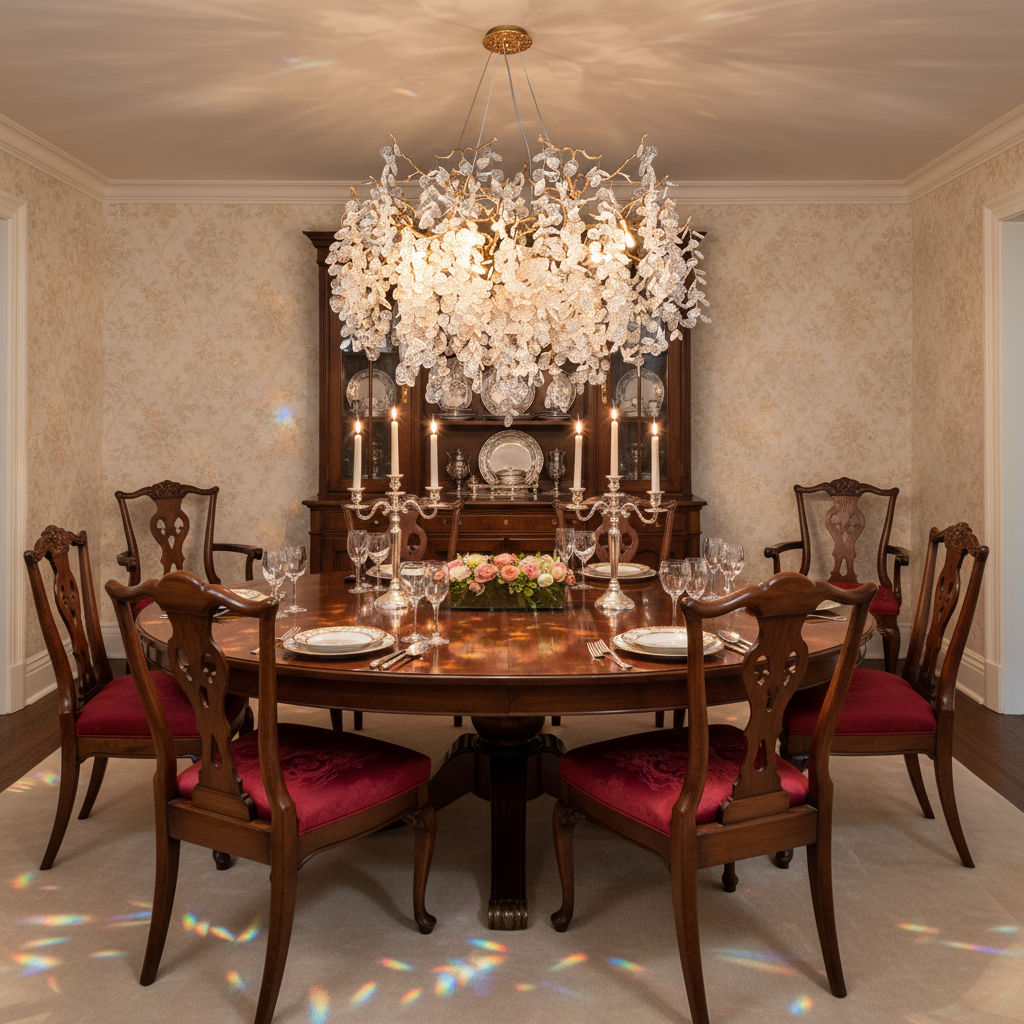 Luster Gaze Thirza Tree Branch Crystal Chandelier - formal American dining room