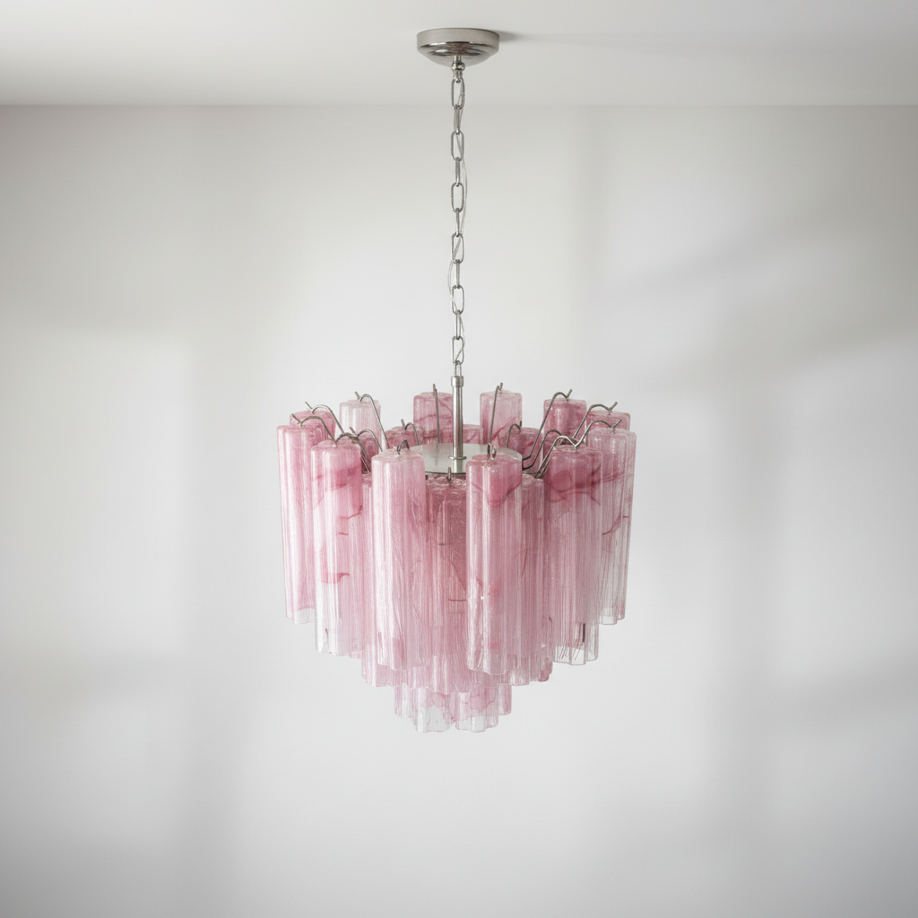 Luster Gaze Rosewater Murano Glass Chandelier - Background Shot