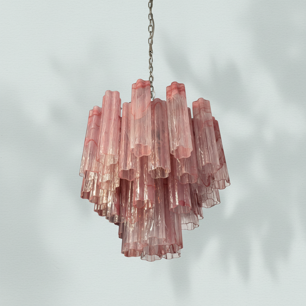 Luster Gaze Rosewater Murano Glass Chandelier - Background Shot