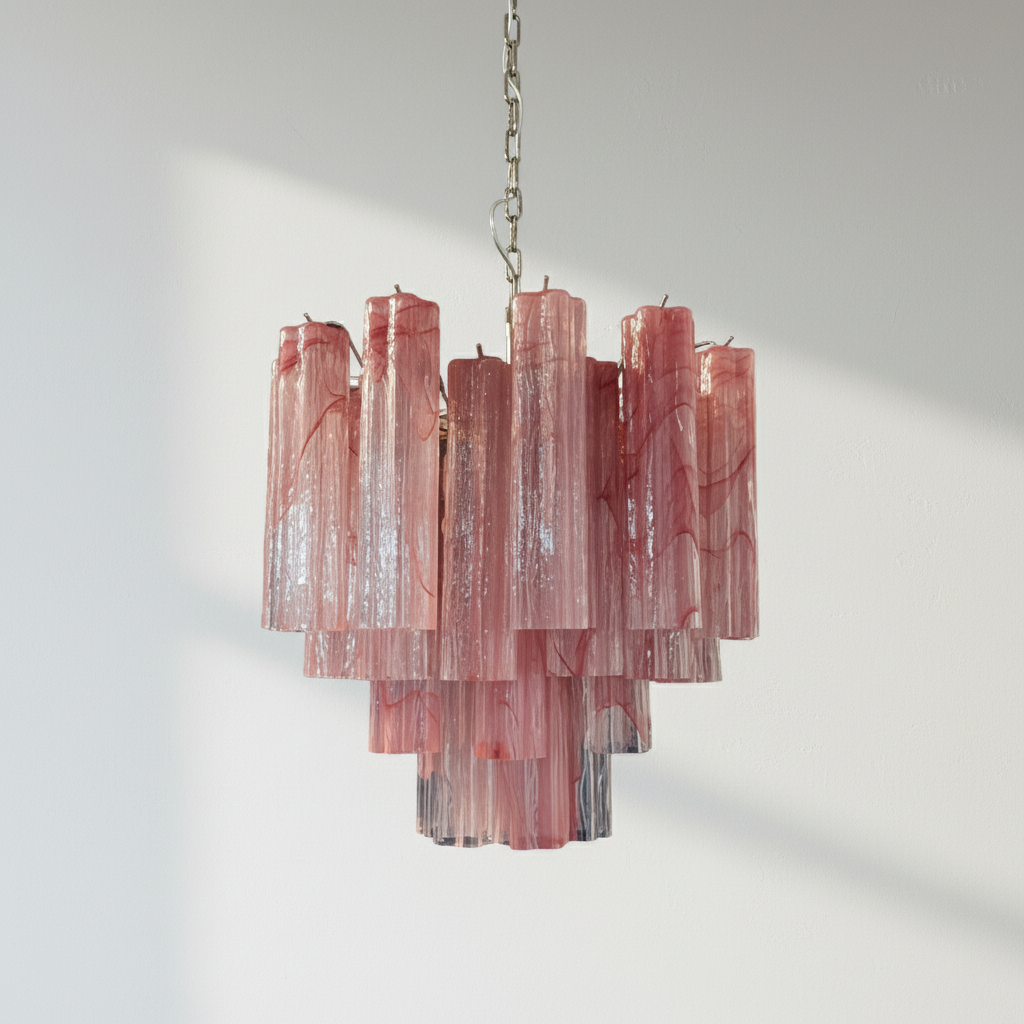 Luster Gaze Rosewater Murano Glass Chandelier - Background Shot