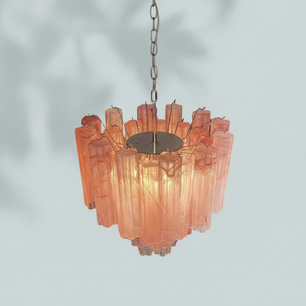 Luster Gaze Rosewater Murano Glass Chandelier - Background Shot