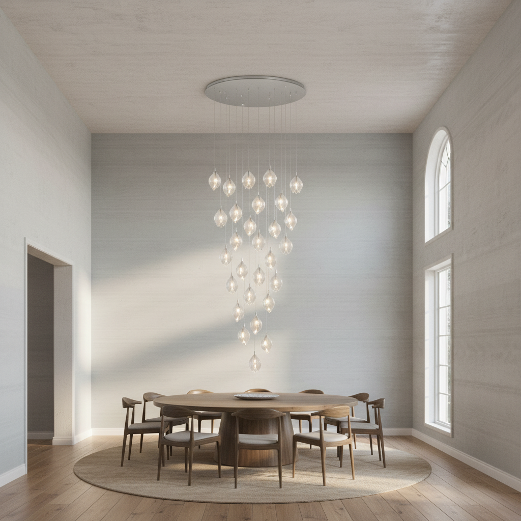 Luster Gaze Verdant Bloom Porcelain Chandelier - Background Shot