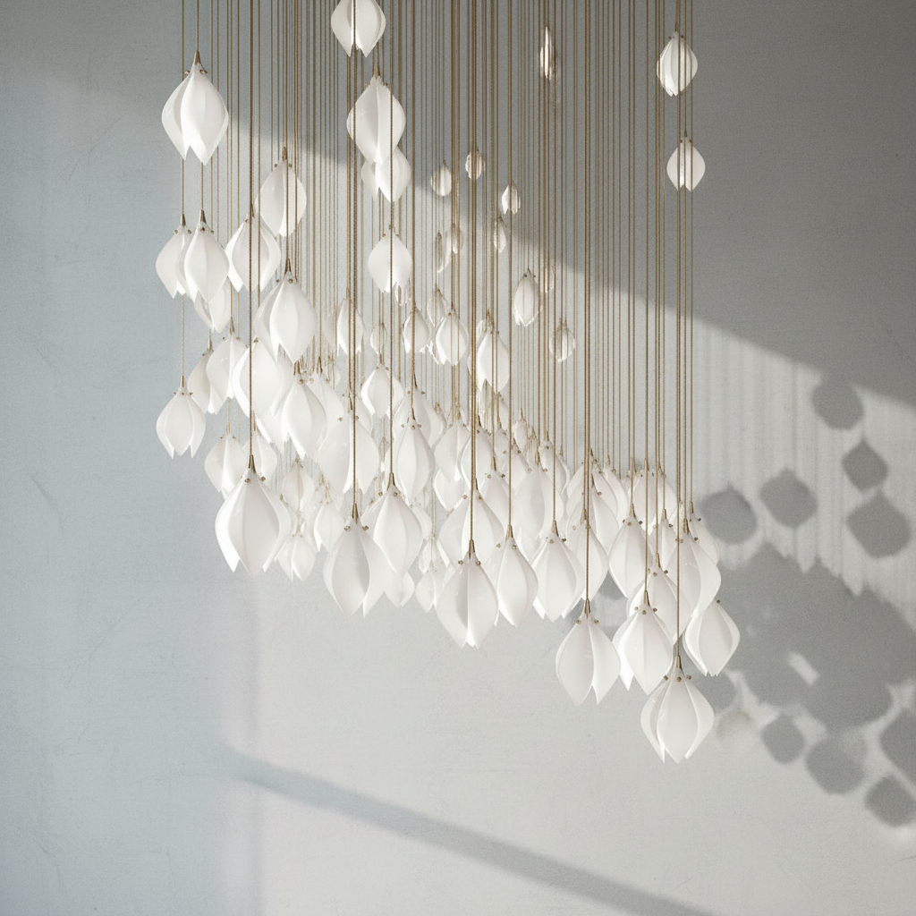 Luster Gaze Verdant Bloom Porcelain Chandelier - Background Shot