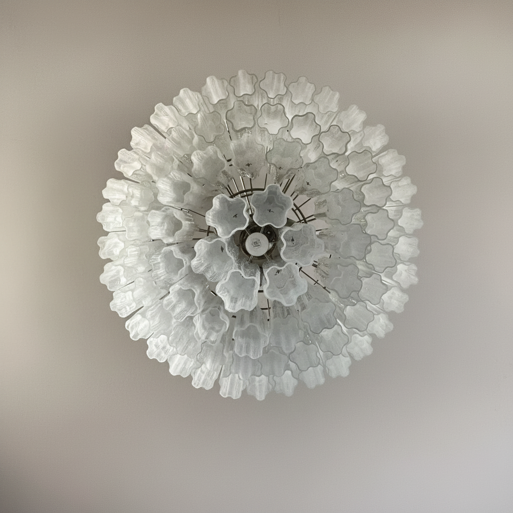 Luster Gaze Venetian Alabaster White Grand Chandelier - Background Shot