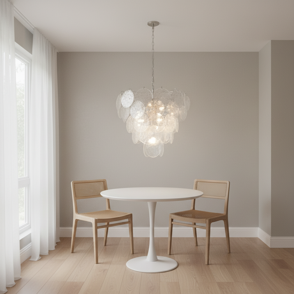 Luster Gaze Aura Iridescent Glass Chandelier - Background Shot
