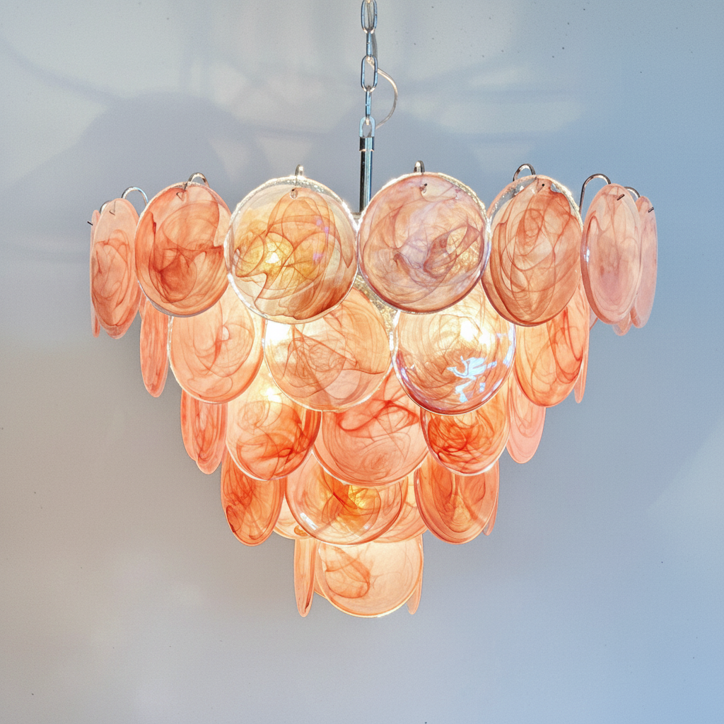 Luster Gaze Rose Alabaster Grand Chandelier - Background Shot