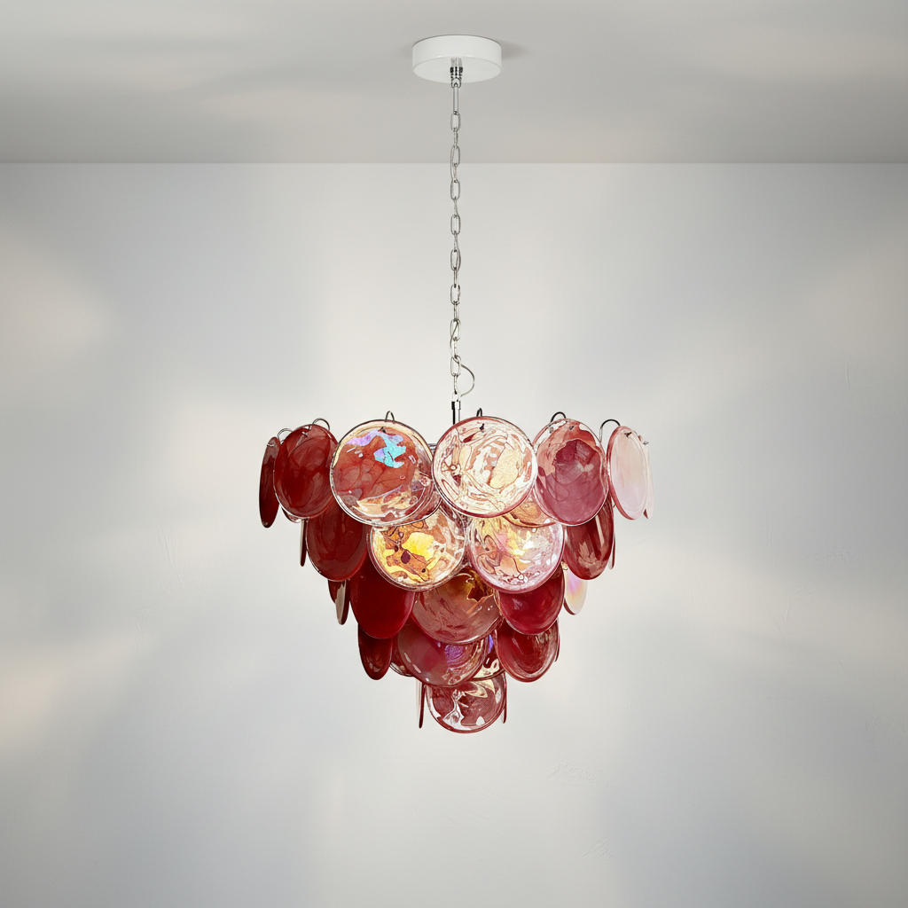 Luster Gaze Murano Chandelier 57 Pink - Studio Shot