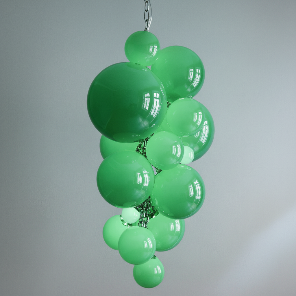 Luster Gaze Veridian Cluster Art Deco Pendant - Background Shot