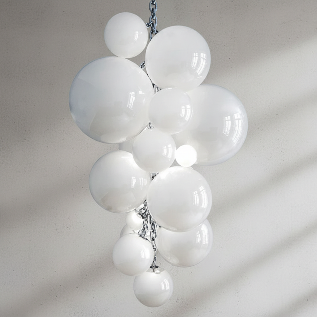 Luster Gaze Veridian Cluster Art Deco Pendant - Background Shot