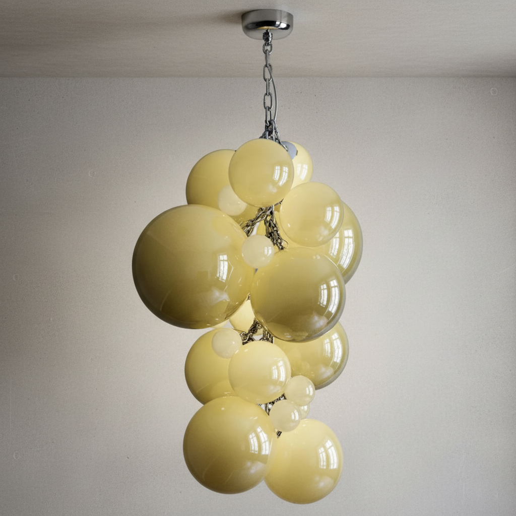 Luster Gaze Veridian Cluster Art Deco Pendant - Background Shot
