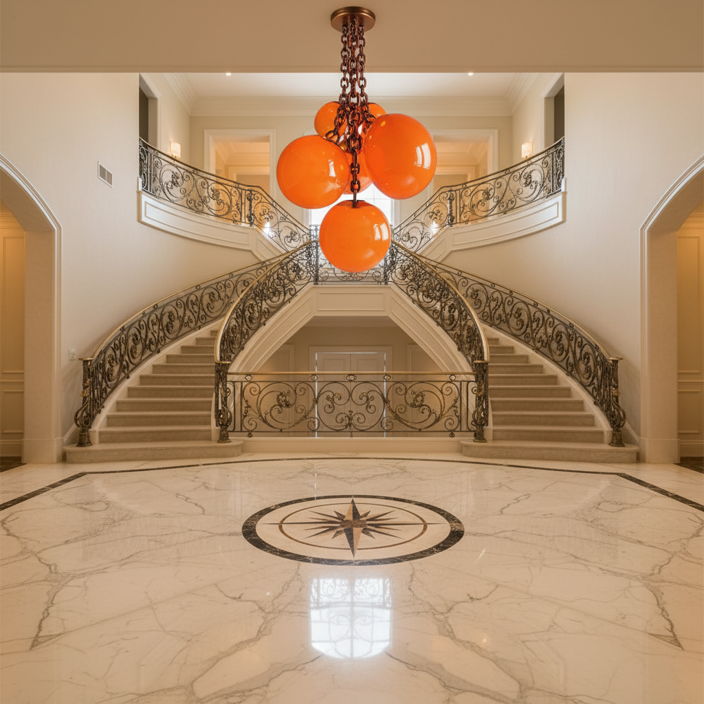 Luster Gaze Fruit Grape Hanging Swag Chandelier - grand American foyer with two-story ceiling