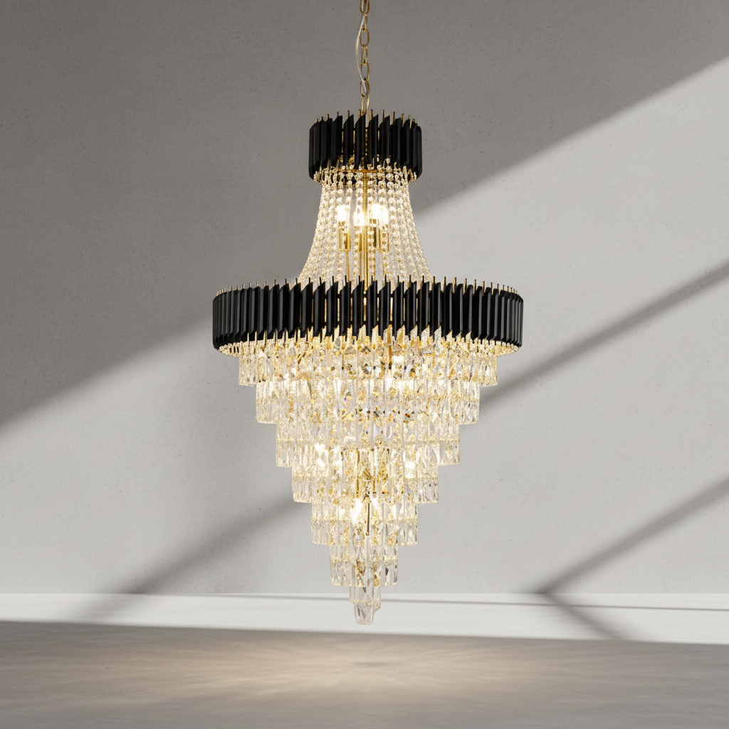 Luster Gaze Obsidian Radiance Crystal Chandelier - Background Shot