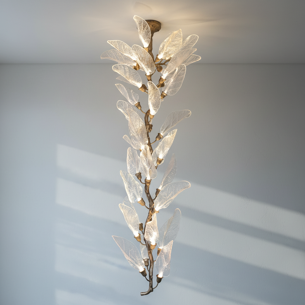 Luster Gaze Verdant Petal Resin Chandelier - Background Shot