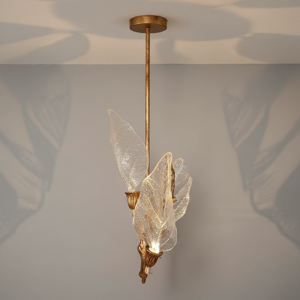 Luster Gaze Verdant Petal Resin Chandelier - Background Shot