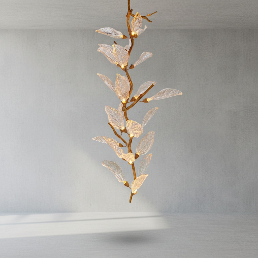 Luster Gaze Verdant Petal Resin Chandelier - Background Shot