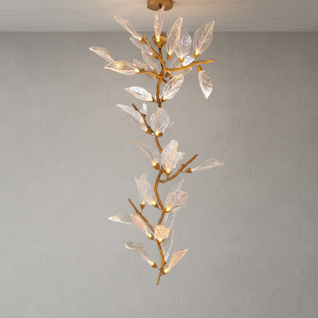 Luster Gaze Verdant Petal Resin Chandelier - Background Shot