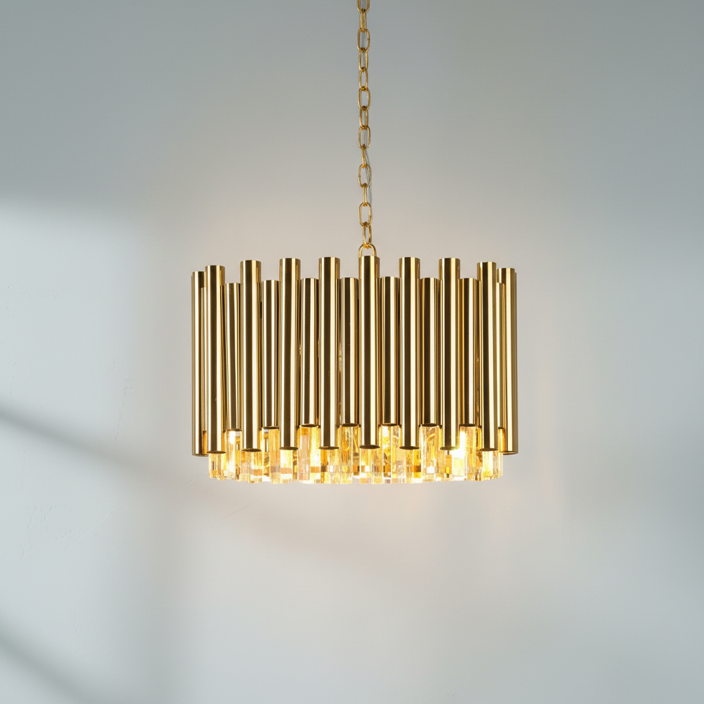 Luster Gaze Radiant Cascade Crystal Chandelier - Background Shot