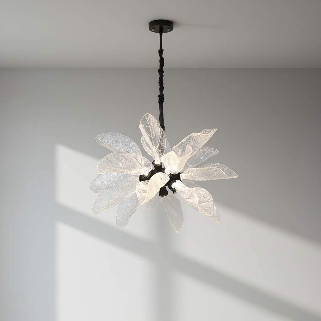 Luster Gaze Verdant Petal Resin Chandelier - Background Shot