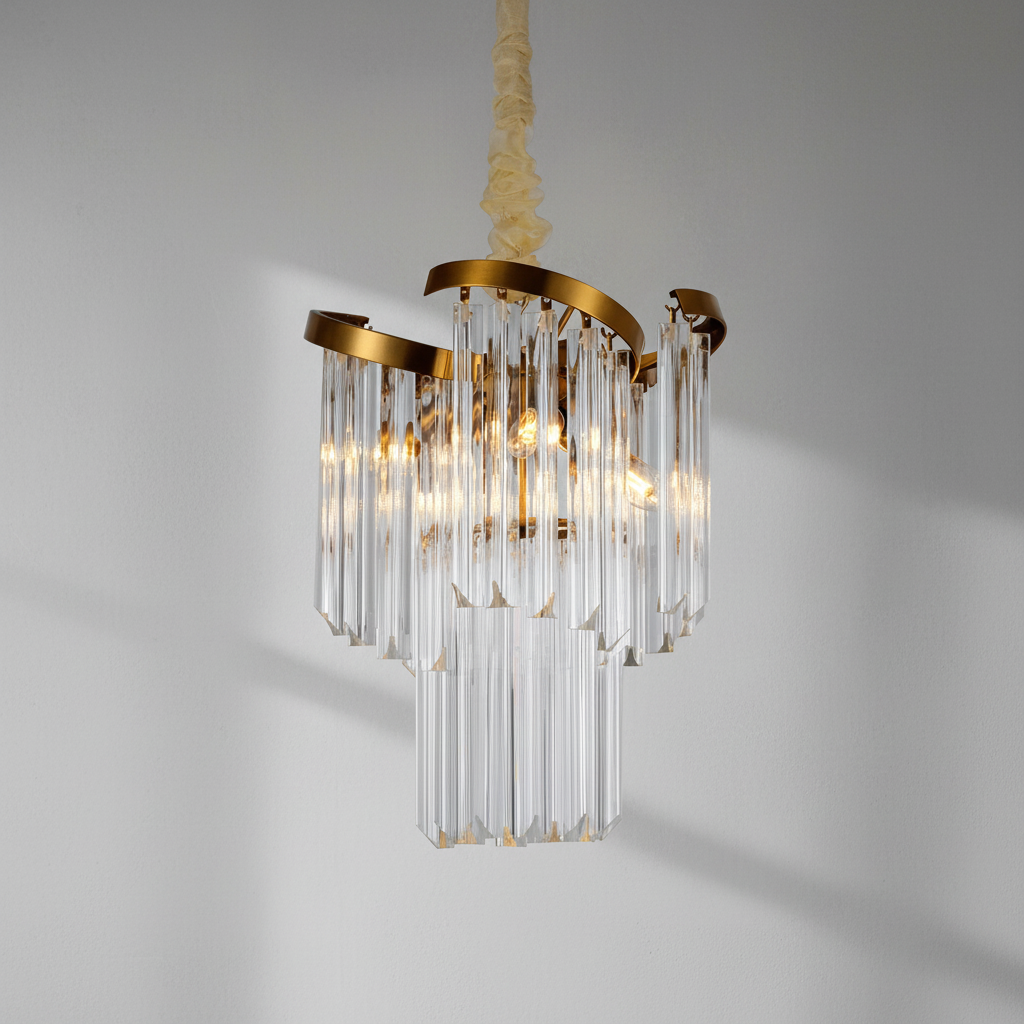 Luster Gaze Radiant Bloom Round Crystal Chandelier - Background Shot