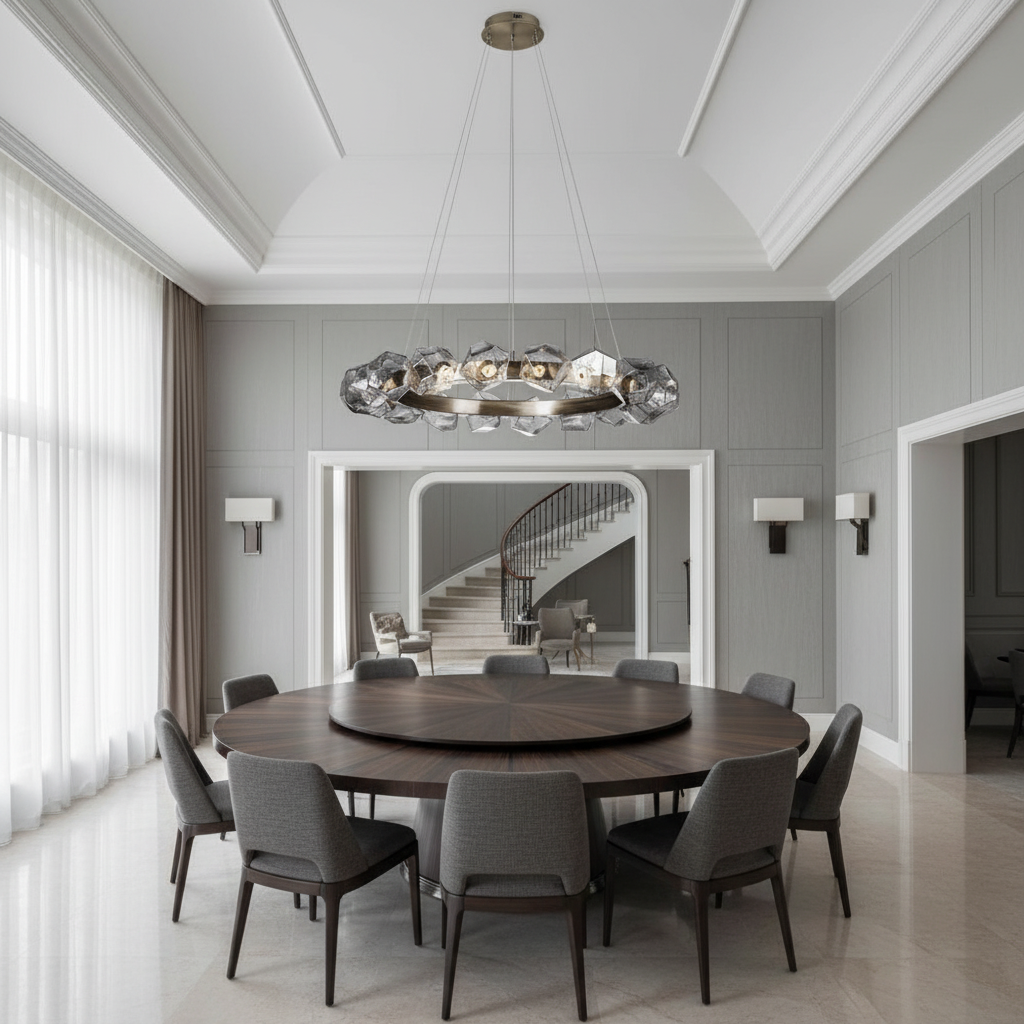 Luster Gaze Aura Disc Modern LED Chandelier - Background Shot