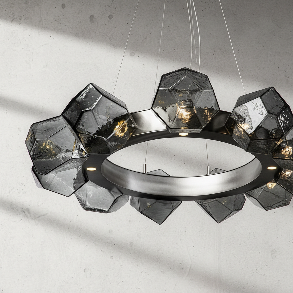 Luster Gaze Aura Disc Modern LED Chandelier - Background Shot