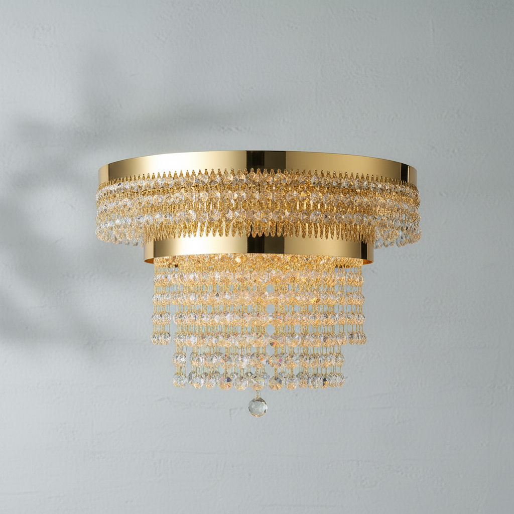 Luster Gaze Radiant Aura Oval K9 Crystal Chandelier - Background Shot