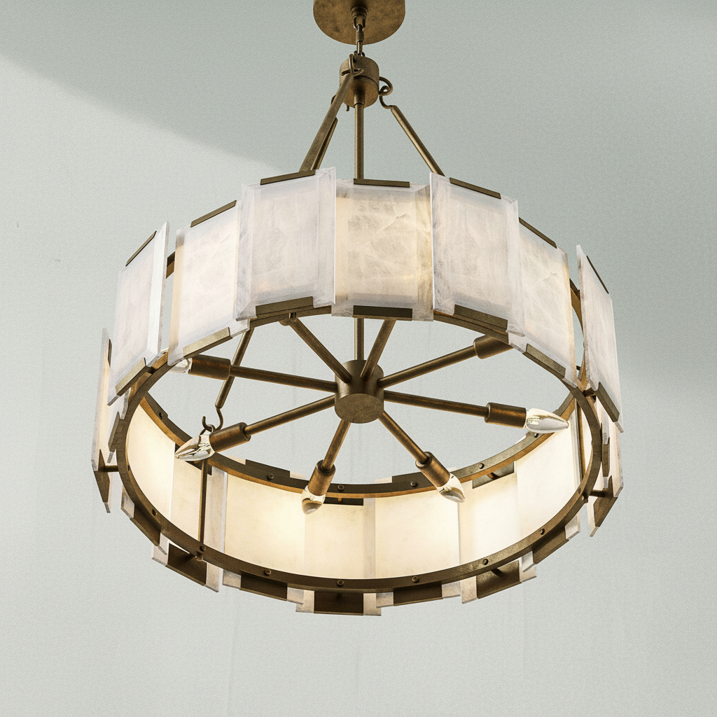 Luster Gaze Veridian Alabaster Chandelier - Background Shot