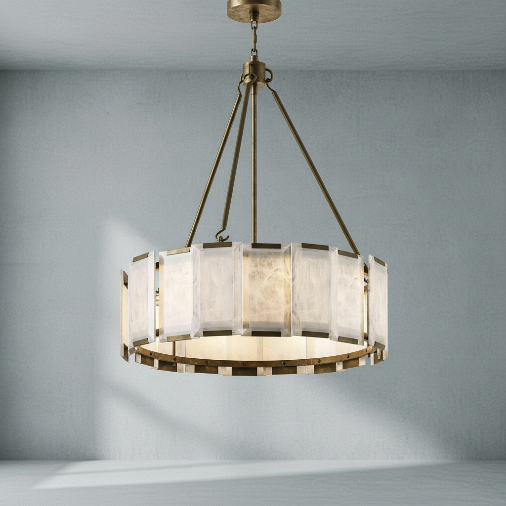 Luster Gaze Veridian Alabaster Chandelier - Background Shot