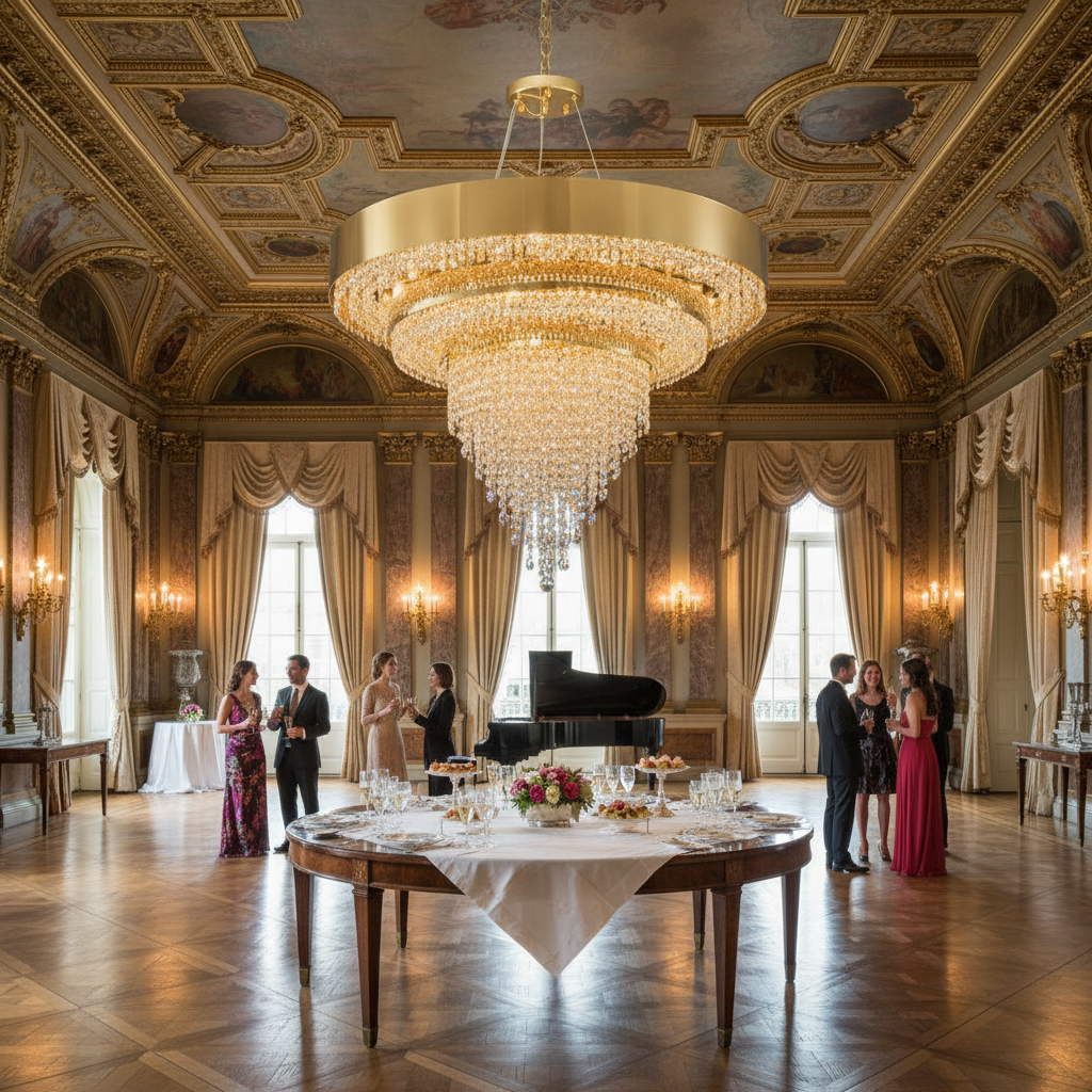 Luster Gaze Radiant Aura Oval K9 Crystal Chandelier - American ballroom or formal entertaining space