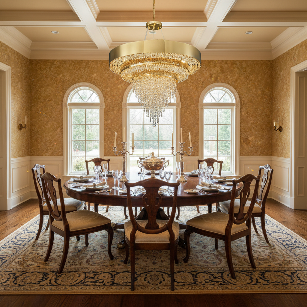 Luster Gaze Radiant Aura Oval K9 Crystal Chandelier - formal American dining room