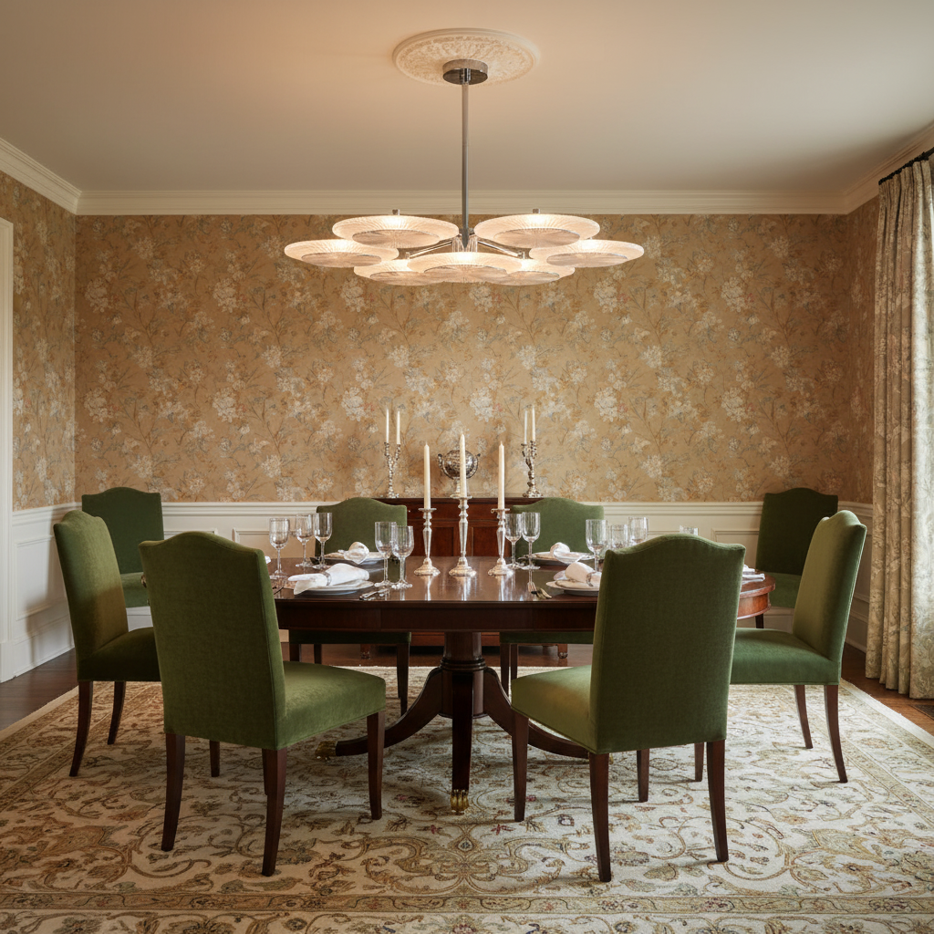 Luster Gaze Glacial Radiance Round Chandelier - formal American dining room