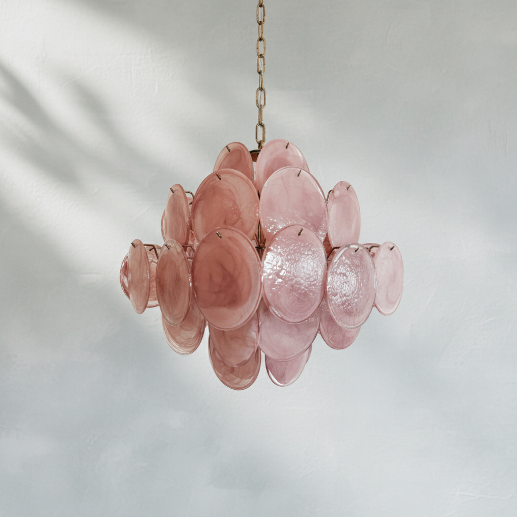 Luster Gaze Roseate Bloom 36-Disk Chandelier - Background Shot