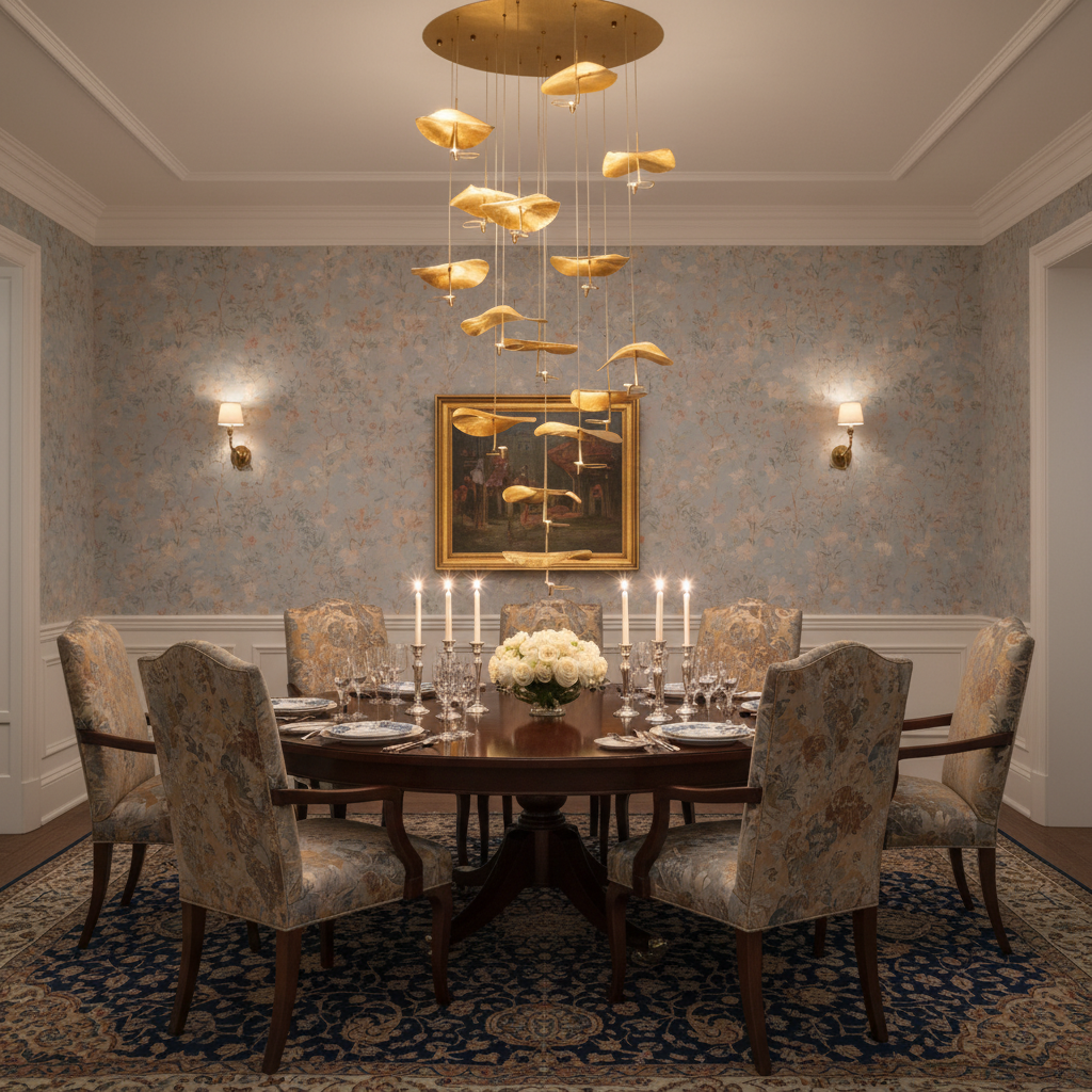 Luster Gaze Veridian Bloom Multi-Light Chandelier - formal American dining room